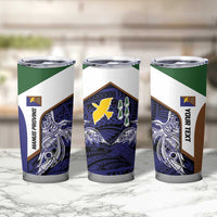Personalised PNG Manus Province Tumbler Cup Bird of Paradise Tattoo Flag Motif - Polynesian Pride