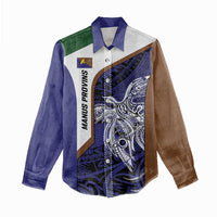 Personalised PNG Manus Province Women Casual Shirt Bird of Paradise Tattoo Flag Motif - Polynesian Pride