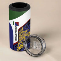 Personalised PNG Milne Bay Province 4 in 1 Can Cooler Tumbler Bird of Paradise Tattoo Flag Motif - Polynesian Pride