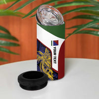 Personalised PNG Milne Bay Province 4 in 1 Can Cooler Tumbler Bird of Paradise Tattoo Flag Motif - Polynesian Pride