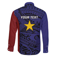 Personalised PNG Milne Bay Province Family Matching Long Sleeve Bodycon Dress and Hawaiian Shirt Bird of Paradise Tattoo Flag Motif - Polynesian Pride