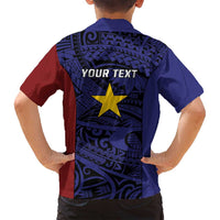 Personalised PNG Milne Bay Province Family Matching Off Shoulder Short Dress and Hawaiian Shirt Bird of Paradise Tattoo Flag Motif LT9 - Polynesian Pride