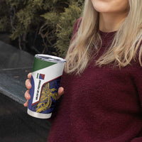 Personalised PNG Milne Bay Province Tumbler Cup Bird of Paradise Tattoo Flag Motif - Polynesian Pride