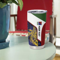 Personalised PNG Milne Bay Province Tumbler Cup Bird of Paradise Tattoo Flag Motif - Polynesian Pride