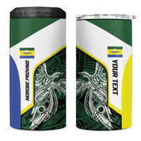 Personalised PNG Morobe Province 4 in 1 Can Cooler Tumbler Bird of Paradise Tattoo Flag Motif - Polynesian Pride