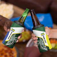 Personalised PNG Morobe Province 4 in 1 Can Cooler Tumbler Bird of Paradise Tattoo Flag Motif - Polynesian Pride