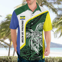 Personalised PNG Morobe Province Hawaiian Shirt Bird of Paradise Tattoo Flag Motif - Polynesian Pride