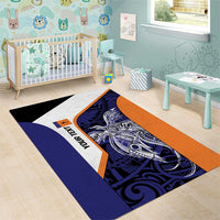 Personalised PNG New Ireland Area Rug Bird of Paradise Tattoo Flag Motif - Polynesian Pride