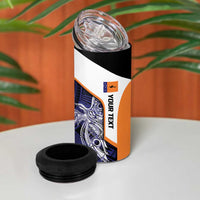 Personalised PNG New Ireland 4 in 1 Can Cooler Tumbler Bird of Paradise Tattoo Flag Motif - Polynesian Pride