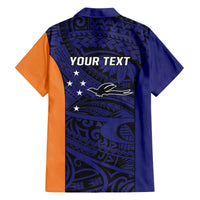 Personalised PNG New Ireland Family Matching Off The Shoulder Long Sleeve Dress and Hawaiian Shirt Bird of Paradise Tattoo Flag Motif - Polynesian Pride