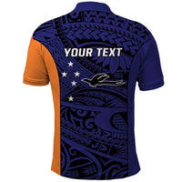 Personalised PNG New Ireland Polo Shirt Bird of Paradise Tattoo Flag Motif - Polynesian Pride