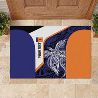 Personalised PNG New Ireland Rubber Doormat Bird of Paradise Tattoo Flag Motif - Polynesian Pride