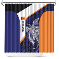 Personalised PNG New Ireland Shower Curtain Bird of Paradise Tattoo Flag Motif - Polynesian Pride