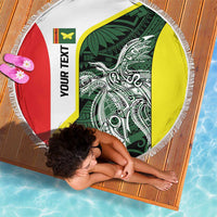 Personalised PNG Oro Province Beach Blanket Bird of Paradise Tattoo Flag Motif - Polynesian Pride