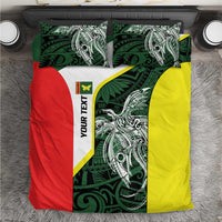 Personalised PNG Oro Province Bedding Set Bird of Paradise Tattoo Flag Motif - Polynesian Pride