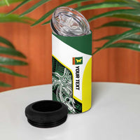 Personalised PNG Oro Province 4 in 1 Can Cooler Tumbler Bird of Paradise Tattoo Flag Motif - Polynesian Pride