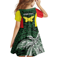 Personalised PNG Oro Province Family Matching Mermaid Dress and Hawaiian Shirt Bird of Paradise Tattoo Flag Motif - Polynesian Pride
