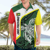 Personalised PNG Oro Province Hawaiian Shirt Bird of Paradise Tattoo Flag Motif - Polynesian Pride