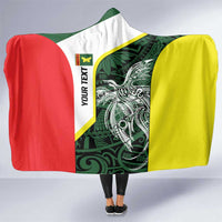 Personalised PNG Oro Province Hooded Blanket Bird of Paradise Tattoo Flag Motif - Polynesian Pride