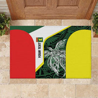 Personalised PNG Oro Province Rubber Doormat Bird of Paradise Tattoo Flag Motif - Polynesian Pride