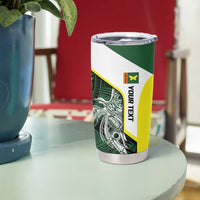 Personalised PNG Oro Province Tumbler Cup Bird of Paradise Tattoo Flag Motif - Polynesian Pride