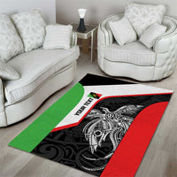 Personalised PNG Southern Highlands Province Area Rug Bird of Paradise Tattoo Flag Motif - Polynesian Pride