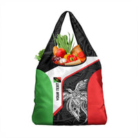 Personalised PNG Southern Highlands Province Grocery Bag Bird of Paradise Tattoo Flag Motif - Polynesian Pride