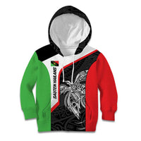 Personalised PNG Southern Highlands Province Kid Hoodie Bird of Paradise Tattoo Flag Motif - Polynesian Pride