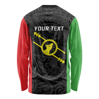 Personalised PNG Southern Highlands Province Long Sleeve Shirt Bird of Paradise Tattoo Flag Motif - Polynesian Pride