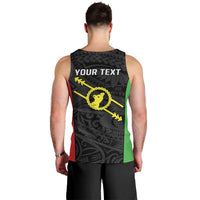 Personalised PNG Southern Highlands Province Men Tank Top Bird of Paradise Tattoo Flag Motif - Polynesian Pride