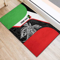 Personalised PNG Southern Highlands Province Rubber Doormat Bird of Paradise Tattoo Flag Motif - Polynesian Pride