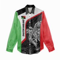 Personalised PNG Southern Highlands Province Women Casual Shirt Bird of Paradise Tattoo Flag Motif - Polynesian Pride