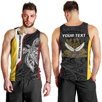Personalised PNG Western Province Men Tank Top Bird of Paradise Tattoo Flag Motif - Polynesian Pride