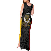 Personalised PNG Western Province Tank Maxi Dress Bird of Paradise Tattoo Flag Motif - Polynesian Pride