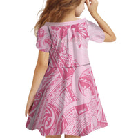 Pacific Girl and Butterfly Cancer Ribbon Personalised Kid Short Sleeve Dress