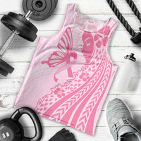 Pacific Girl and Butterfly Cancer Ribbon Personalised Men Tank Top