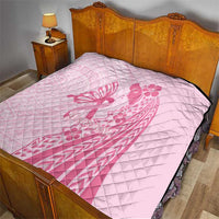 Pacific Girl and Butterfly Cancer Ribbon Personalised Quilt