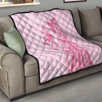 Pacific Girl and Butterfly Cancer Ribbon Personalised Quilt