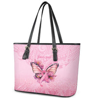 Faith Hope Love Butterfly Ribbon Personalised Leather Tote Bag