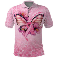 Faith Hope Love Butterfly Ribbon Personalised Polo Shirt