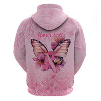 Faith Hope Love Butterfly Ribbon Personalised Zip Hoodie LT9 - Polynesian Pride