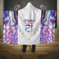 Custom New Zealand Aotearoa Hooded Blanket Pink Maori Paua Shell Indigenous - Polynesian Pride
