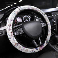 New Zealand Aotearoa Steering Wheel Cover Pink Maori Paua Shell Indigenous - Polynesian Pride