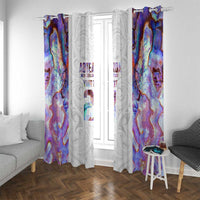 Custom New Zealand Aotearoa Window Curtain Pink Maori Paua Shell Indigenous - Polynesian Pride