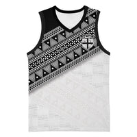 2026 Autumn Rugby Nations Fiji Custom Basketball Jersey Fijian Tapa Tribal Lauhala Inspired LT9 Unisex Black - Polynesian Pride