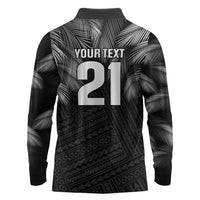 2026 Autumn Rugby Nations Fiji Custom Long Sleeve Polo Shirt Fijian Palm Leaf Tapa Tribal Inspired LT9 - Polynesian Pride