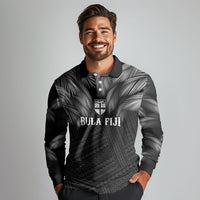 2026 Autumn Rugby Nations Fiji Custom Long Sleeve Polo Shirt Fijian Palm Leaf Tapa Tribal Inspired LT9 - Polynesian Pride