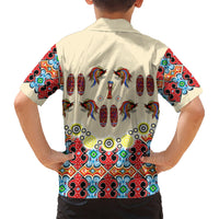 Papua Batik Motif Bird Of Paradise and Native Papuan Shield Kid Hawaiian Shirt LT9 - Polynesian Pride