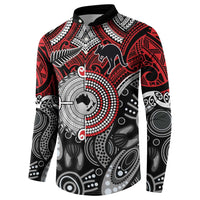 Aotearoa and Australia Button Sweatshirt New Zealand Honour The Treaty Ake!Ake!Ake! LT9 - Polynesian Pride