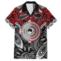Aotearoa and Australia Family Matching Tank Maxi Dress and Hawaiian Shirt New Zealand Honour The Treaty Ake!Ake!Ake! LT9 Dad's Shirt - Short Sleeve Red - Polynesian Pride